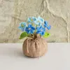 Bolsa de la Suerte Tejida a Crochet Hecha a Mano Transfronteriza Plantas Pequeñas en Maceta Muebles para el Hogar Decoración de Rosa Tejida de Lana Plantas en Maceta Flor Simulada