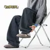 Pantalones Casuales de Moda de Lana Gruesa Holgados de Alta Gama con Diseño de Cuadros Plisados Estilo Americano para Hombre Nuevo de Invierno