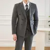 Otoño 2026 Nuevo Traje de Tres Piezas para Hombre Ajustado de Doble Botonadura Boda Tallas Grandes Conjunto de Ropa Formal Hombre