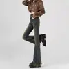 Jeans Vintage de Tiro Alto Sizzling para Mujer 2025 Primavera Nuevo Otoño Pequeño Estiramiento Adelgazantes Acampanados con Flecos