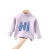 Camiseta Base de Forro Polar con Cuello Medio para Niños 2026 Nuevo Estilo Camiseta Casual Infantil Otoño/Invierno Top de Manga Larga Cálido para Niños