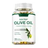Cápsulas blandas de aceite de oliva virgen extra. El aceite de oliva se extrae de los frutos del olivo, un ingrediente alimenticio de origen vegetal. Ofrecemos servicios de personalización y procesamiento de marca blanca