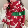Regalo de Navidad Bufanda de Lana Tejida Estilo Japonés para Mujer Otoño e Invierno Versión Coreana Larga Gruesa Versátil Bufanda Regalo de Moda para Novia