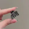 Clip negro elegante hoja de ginkgo tamaño pequeño lindo tirador pequeño pasador de flequillo perla mini pasador de pelo tocado pasador pequeño