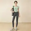 Traje Deportivo para Mujer Manga Larga Hombro Hueco Cintura Alta Pantalones de Yoga Adelgazantes Secado Rápido Transpirable Ropa de Fitness Estilo Femenino Ropa de Mujer