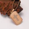 Amazon nueva joyería moda punk Diamante Cruz collar militar acero de titanio colgante masculino fabricantes stock
