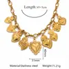 Collar Transfronterizo Estilo Europeo y Americano con Colgante de Corazón, Cadena para Clavícula, Collar Versátil de Moda Personalizado, Joyería en Color Dorado
