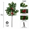 Produto novo de Natal transfronteiriço da Amazon: decorações de Natal artificiais artificiais para casa com agulhas de pinheiro, bagas vermelhas, pinho, cipreste e plantas verdes