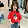 Camiseta Informal de Manga Corta 100% Algodón para Niñas Verano 2026 Nuevo Estilo Ropa de Verano Estilo Coreano con Estampado de Dibujos Animados para Niños