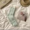 Calcetines de Coral Fleece, Color Sólido, Engrosados con Borde Blanco, Estilo Universitario, Cómodos, Absorbentes del Sudor, Cálidos, Directo del Fabricante, Estilo Ins