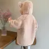 Suéter grueso con forro de polar para niñas, nuevo estilo otoño/invierno, abrigo grueso con forro de piel sintética para bebé niña, ropa exterior para niños