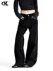 Jeans de Mezclilla Estilo Americano Retro Workwear 11KN para Hombres y Mujeres Holgados Estilo Callejero Diseño de Remaches Parche de Retazos Pantalones Casuales de Pierna Recta Pierna Ancha