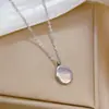 [Acero de titanio para todo el cuerpo] forma especial frijol dorado temperamento personalidad estilo minimalista collar de oro real en horno cadena de clavícula femenina ins