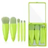 Mini Set Portátil de Brochas de Maquillaje Morandi en Caja con 5 Brochas y Espejo de Maquillaje, Set de Brochas de Maquillaje de Viaje Rosa para Chicas