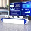 Console de Operação de Monitoramento, Console do Centro de Comando, Mesa de Controle de Segurança Dupla, Mesa de Conferência Sem Papel, Mesa Curva de Despacho