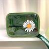 Bolsa de Aseo Transparente de PVC Daisy Bolsa de Almacenamiento de Artículos de Aseo de Viaje Mochila de Gran Capacidad Bolsa Cosmética para Productos para el Cuidado de la Piel
