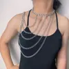 Moda Transfronteriza Europea y Americana Cadena Colgante al Cuello Collar para Clavícula Sexy Geométrico en Forma de U Borla Cadena para Cuerpo de un Solo Hombro para Mujeres