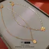 Collar de Acero Inoxidable con Colgante de Flor de Acero de Titanio Diseño Ins Transfronterizo Cadena para Clavícula Joyería de Lujo Ligero de Gama Alta Venta al por Mayor