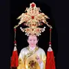 Estatua Divina de Anciana Negra Hu Sanyei Taonai Corona de Fénix Abuela de Taishan Niangniang Guanyin Estatua de Buda Tocado Corona de Cabeza Sombrero
