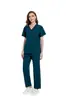 Conjunto de Uniforme Médico para Mujer - Top de Cuello en V y Pantalones de Pierna Recta, Uniforme de Trabajo Unisex, Uniforme Quirúrgico Ajustado, Pijama de Hospital, Varios Colores