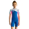 Traje de Neopreno Dive&Sail para Niños 2.5mm de Manga Corta Una Pieza Caliente para Natación, Snorkel y Surf de Niñas