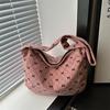 Veludo Cotelê Estampado Moda Inverno 2024 Tendência Estilo Casual Bolsa Tiracolo de Um Ombro Bolsa Tote de Grande Capacidade