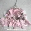 Simulación 5 Tenedores Hoja de Azufaifo Planta Verde Venta al por Mayor Transfronterizo Material Floral Material Floral para Bodas Decoración de Jardinería para el Hogar y el Exterior Flor Artificial