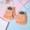 Guantes Calientes de Pollo de Dibujos Animados para Bebé Otoño e Invierno A prueba de Frío Engrosados Lindos para Niños y Niñas de Cinco Dedos Medio Dedo Tapa Abatible