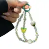 Cadena de Teléfono Móvil Corazón de Pedrería de Gama Alta Colgante de Muñeca de Moda para Mujer Llavero Corto Colgante de Cristal para Bolso