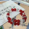 Pulseira Original de Casal Estilo Antigo Feita à Mão com Contas de Dragão e Pixiu para Homens e Mulheres, Nova Joia de Pulso Estilo Chinês