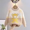 Suéter para niño otoño e invierno 2023 nuevo moderno suéter grueso para hombre infantil dibujos animados lana top moda
