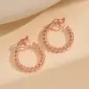 Aros Redondos Retrô para Orelhas Sem Furos Brincos de Argola para Mulheres Brincos Geométricos Distorcidos Exquisitos Simples para Uso Diário Casual