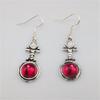 Nuevos Pendientes Retro de Piedras Preciosas, Pendientes de Cristal, Pendientes de Prehnita de Moda Europea y Americana, Pendientes Redondos de Gota de Agua al por Mayor