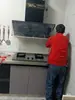 Coifa de Cozinha com Sucção Lateral Coletora de Fumaça Tampa à Prova de Gordura Defletor Transparente Coleta Superior Coifa Exaustora Resistente a Altas Temperaturas Defletor de Gordura