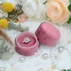 Caixa Redonda de Flanela Oval para Anel Caixinha Dupla para Anel Armazenamento de Joias Caixa de Joias Brincos Caixa de Embalagem para Joias Caixa de Joias