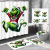 Amazon Transfronterizo Serie Navideña del Grinch Poliéster Impreso Digitalmente Impermeable y Resistente al Moho Cortina de Ducha Juego de Cuatro Piezas Fabricante