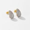 Aretes Colgantes Huecos de Cobre con Circonita Incrustada de Lujo Ligero de Moda para Mujer, Elegantes, de Alta Gama, Exquisitos, Medios Huecos