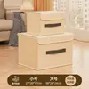 Caja de almacenamiento para dormitorio estudiantil, contenedor de almacenamiento cubierto de tela con tapa, organizador de escritorio, para ropa y artículos varios, cesta de almacenamiento plegable, tamaño grande