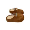 Gu YunRetro Birkenstock Zapatillas Cerradas a Media Pierna para Mujer, Uso Exterior, Nuevas Llegadas Otoño/Invierno 2026, Slip-on, Zapatillas de Algodón con Forro de Felpa