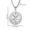 Venta Caliente Transfronteriza Europea y Americana Siete Arcángeles Círculo Mágico Colgante Redondo Retro Collar para Hombre Aleación de Zinc Colgante Ecológico Al Por Mayor