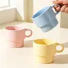 Tazas apilables de cerámica de colores pastel, sencillas y creativas, tazas de café para la oficina, vasos de agua de alto valor, regalos personalizables