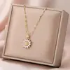 Colgante de Oro Real Chapado en Cobre Lleno de Luz de Girasol Collar de Lujo de Moda Precio de Fábrica Accesorios de Alta Gama Envío Directo