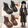Botas estilo Martin para meninas, nova coleção outono/inverno 2026, botas de algodão, botas infantis, forradas com fleece e espessadas, estilo britânico, botinhas para meninos