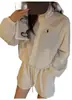 Conjunto de Chaqueta con Protección Solar para Mujer, Top de Chaqueta Ligero y Transpirable, Cómodo Conjunto de Dos Piezas con Pantalones Cortos de Cintura Elástica