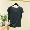 Camiseta sin mangas de modal para mujer, primavera y verano, fina, para llevar debajo, cuello redondo, holgada, talla grande, color liso, top con efecto adelgazante