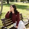 Suéter Abrigo Nuevo Estilo 2026 para Mujer, Top de Manga Larga Estilo Chanel de Nicho para Otoño e Invierno, Cárdigan Corto, Corte Holgado
