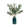 Flores Artificiales, Flores para Decoración de Muebles, Accesorios para Bodas, Plantas Verdes, Arreglos de Plantas, Arte Floral 70 cm 3 Ramas, 6 Frutos, Rama de Olivo