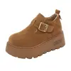 Sapatos de Algodão Versáteis Novo Estilo Aumento de Altura Forrados com Pelo Mais Vendidos 2026 Sapatos de Algodão Sola Grossa Plataforma Birkenstock Mocassins Quentes Femininos