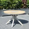 Mesa e Cadeira de Exterior Pátio Varanda Aberta de Vila de Exterior Conjunto de Mesa e Cadeira de Lazer Madeira-Plástico Mesa e Cadeira à Prova d'Água Protetora do Sol de Jardim