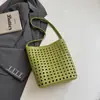 Bolsa de Cubo Tejida Shuai Mijia 2026 Nueva para Mujer, Bolso de Hombro de Gran Capacidad, Bolso Tejido para Viajes Casuales